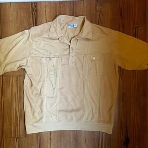 Casual‎ Joe 90s yellow short sleeve cargo polo SIZE L